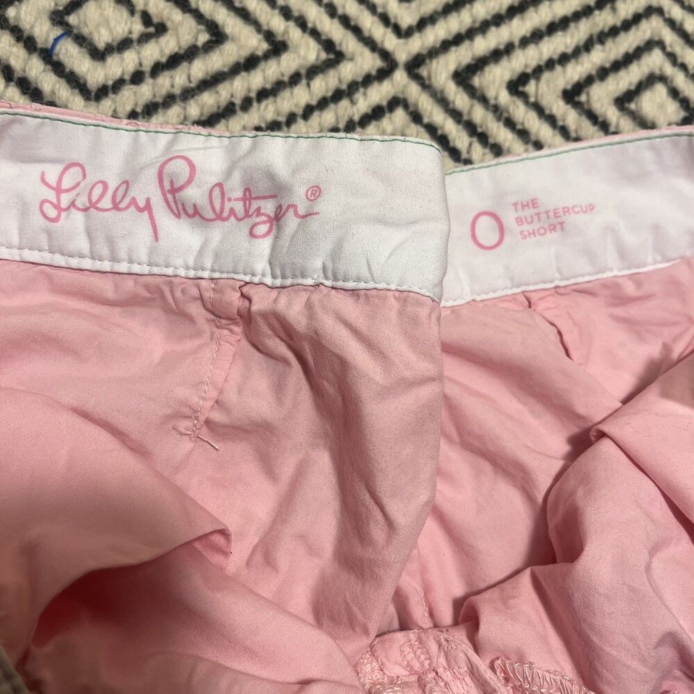 LILLY PULITZER BUTTERCUP Cabana Pink Charleston Eyelet Scallop Hem Shorts - Picture 4 of 8